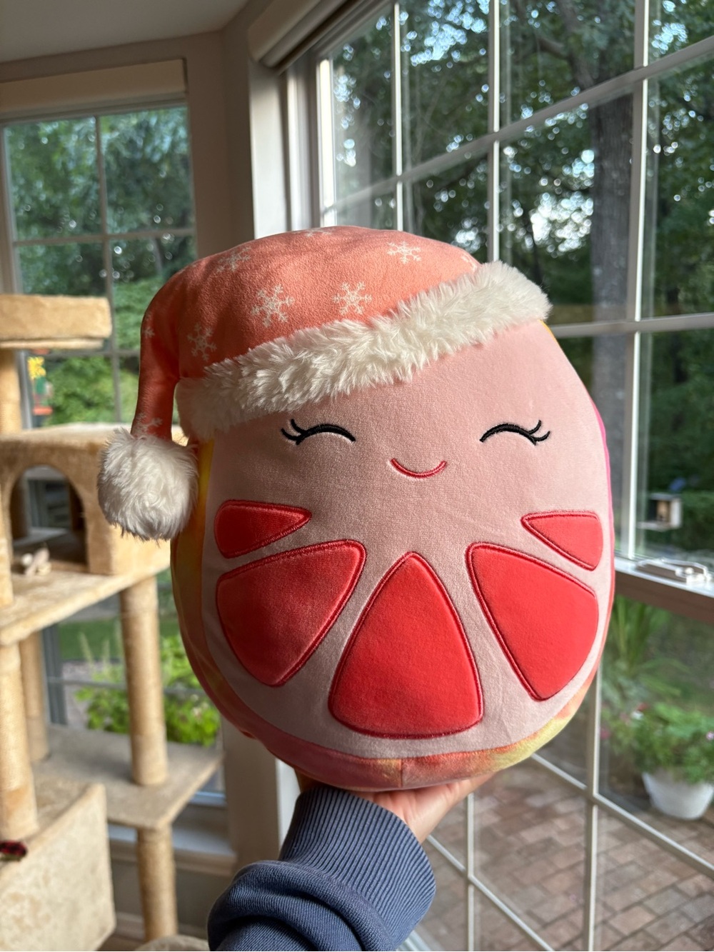 Kaldette the Pink Grapefruit christmas Squishmallow NWOT 12in